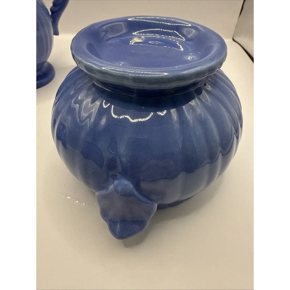 Stangl Pottery Cream And Sugar‎ Set Colonial Blue MCM Vintage